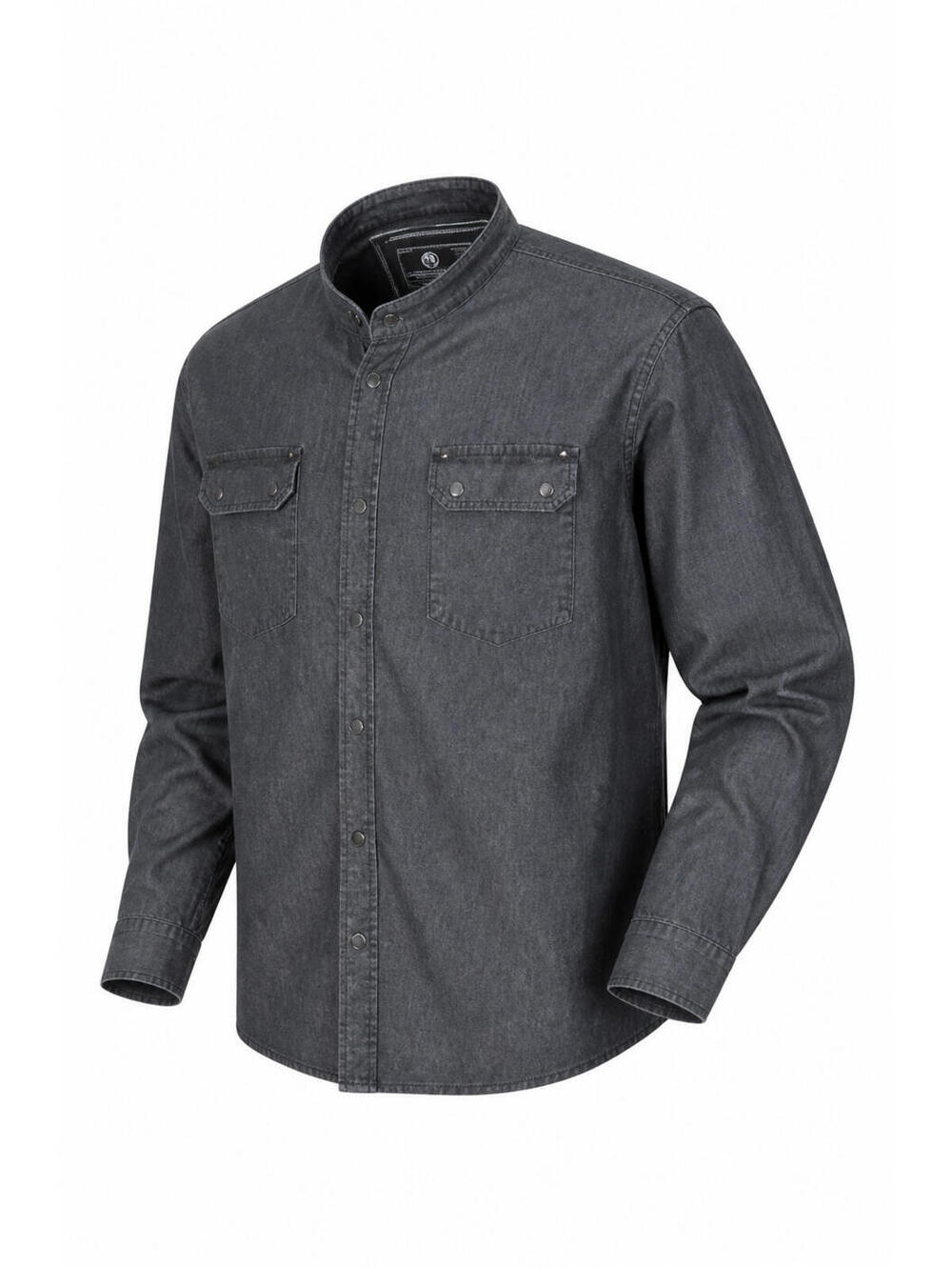 Rock & Republic Dark Gray Button Up Shirt XXL Zipper Accents